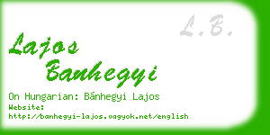 lajos banhegyi business card